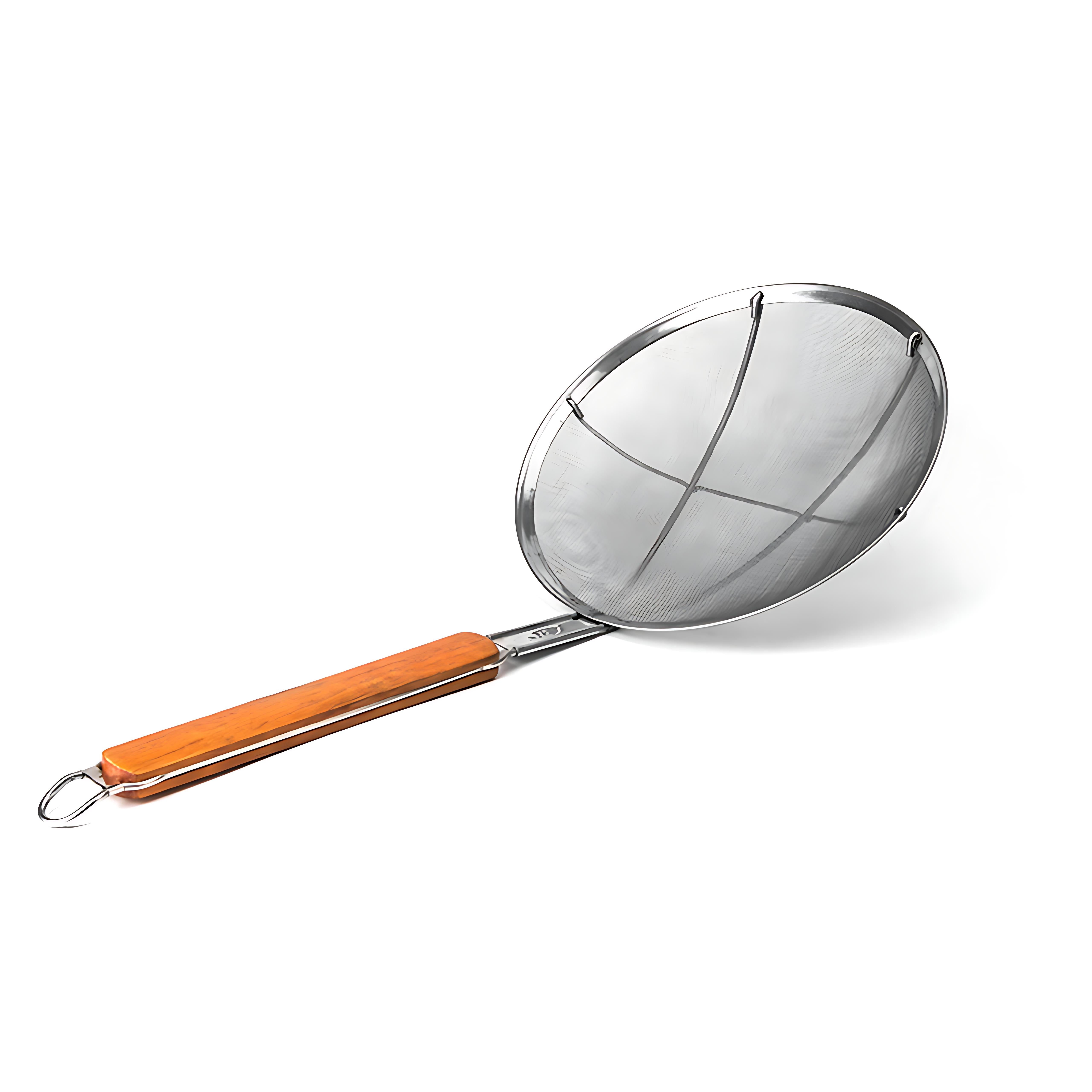 kitchen knock - Skimmer - S/S Fine Mesh - Wide Rim - Wooden Handle - 255mm - 10"