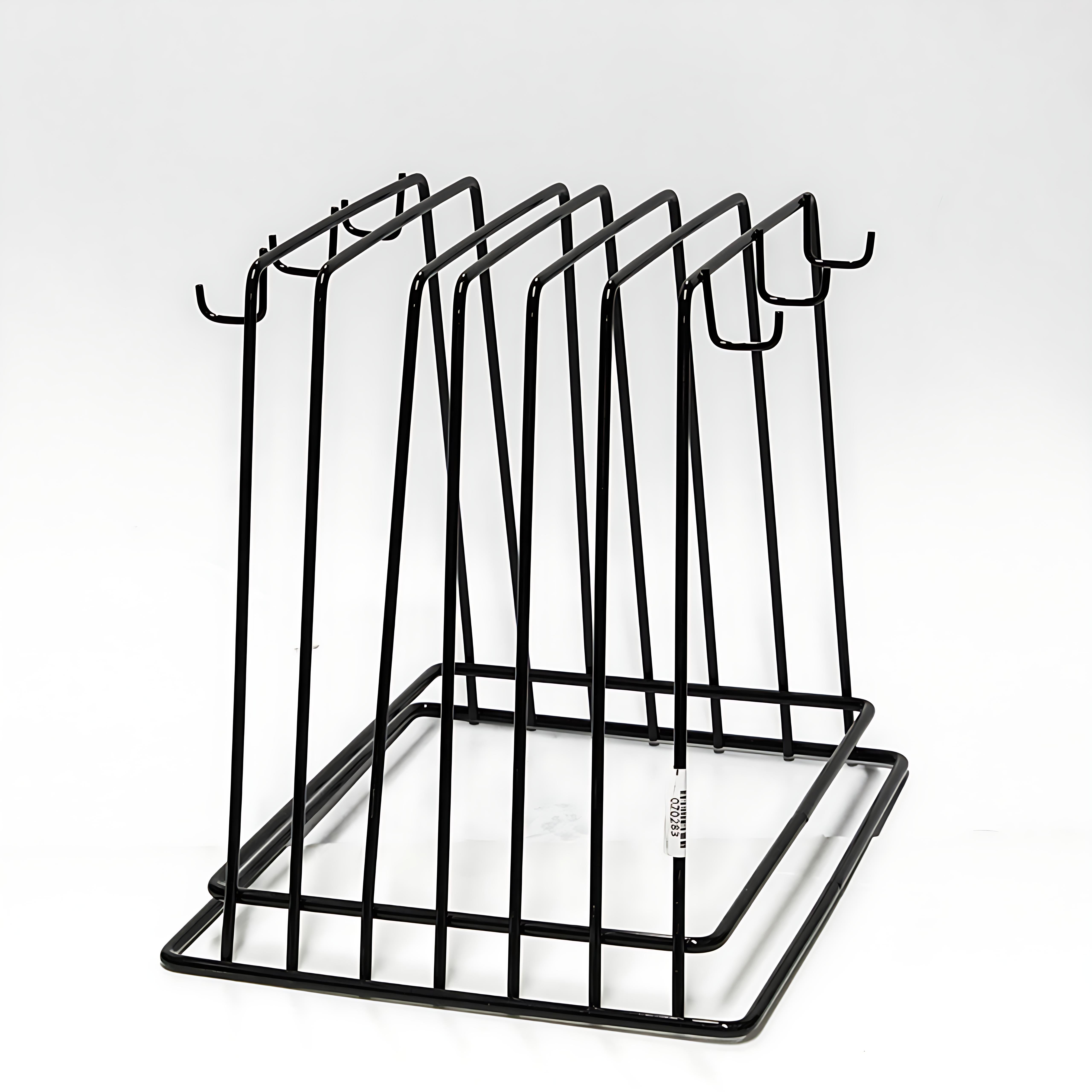 kitchen knock - Cutting Board Rack - S/S Black - with Hooks - CBS-1218