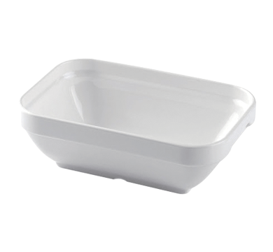 Poliware 1005013 Reusable Polycarbonate Dishware - Terrina 130mm Rectangular Bowl - White