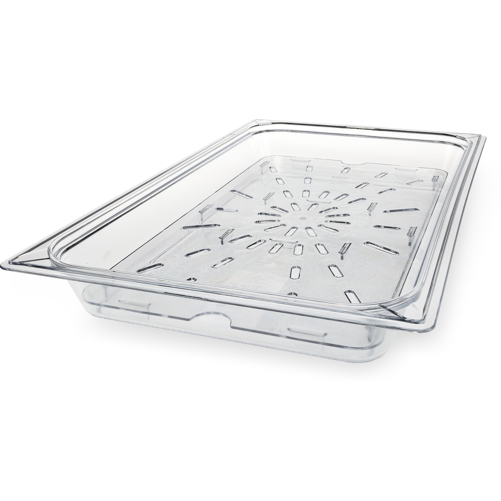 1021507 Carlisle StorPlus Clear Polycarbonate 1/1 Drain Shelf 251mm x 451mm x 15mm