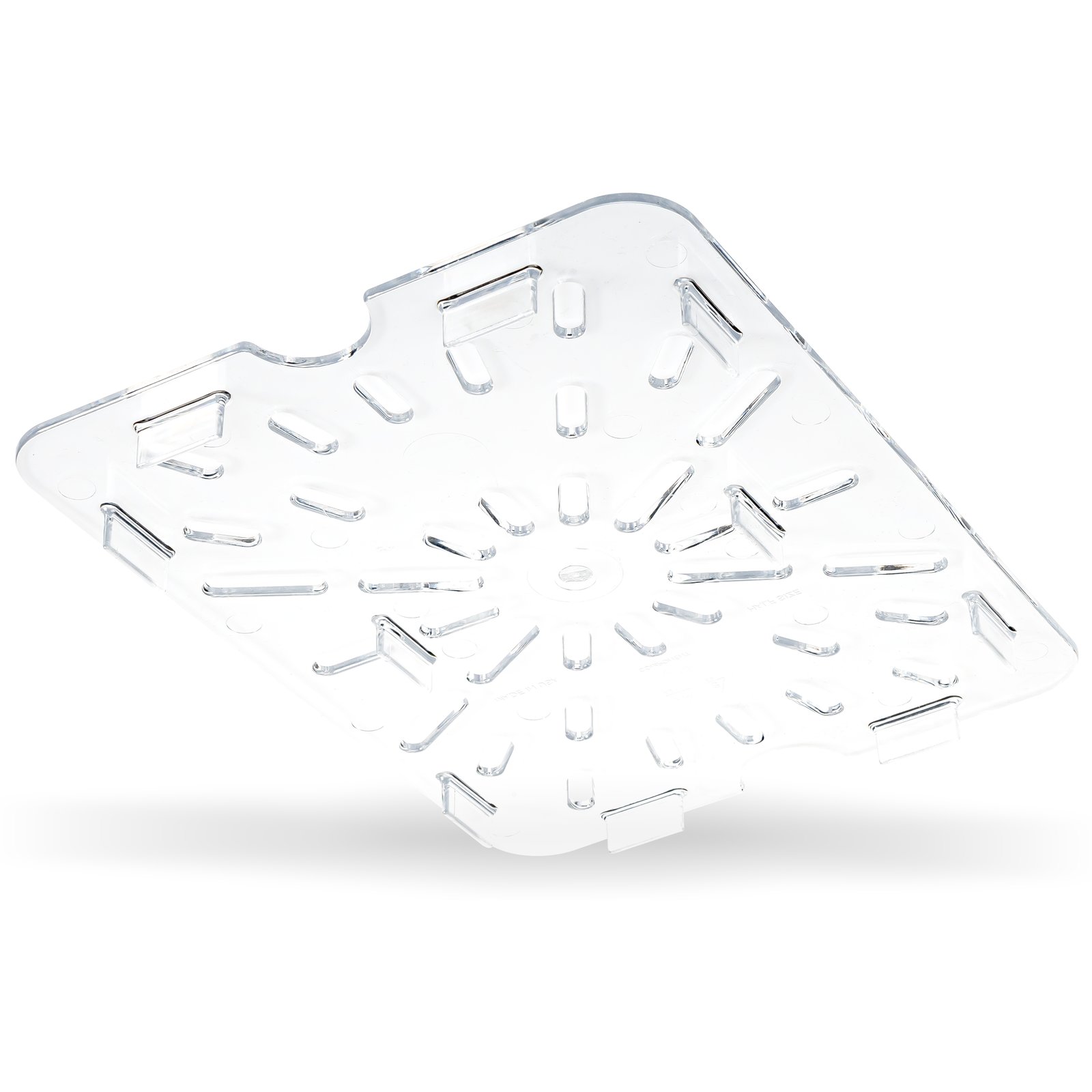 1023507 Carlisle StorPlus Clear Polycarbonate 1/2 Drain Shelf 194mm x 254mm x 15mm
