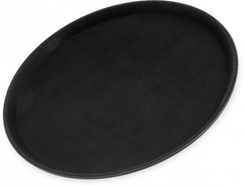 1400GL004 Carlisle GripLite® Round Polypropylene Tray 370mm in Black with rubber liner to prevent slipping