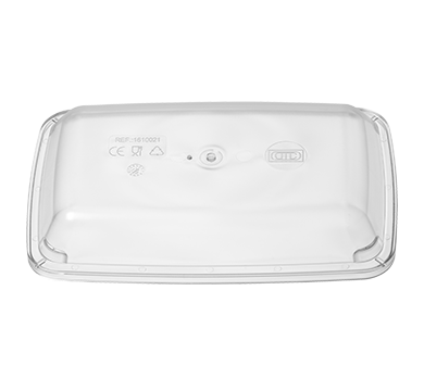 Poliware 1610021 Reusable Polycarbonate Dishware - Cover for Terrina Rectangular Plate - Clear