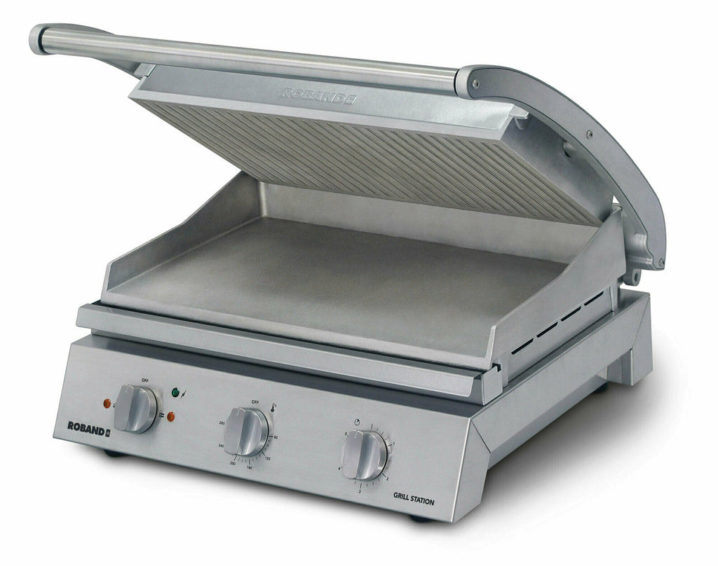 Roband Grill Station 8 slice, ribbed top plate, 10 Amp