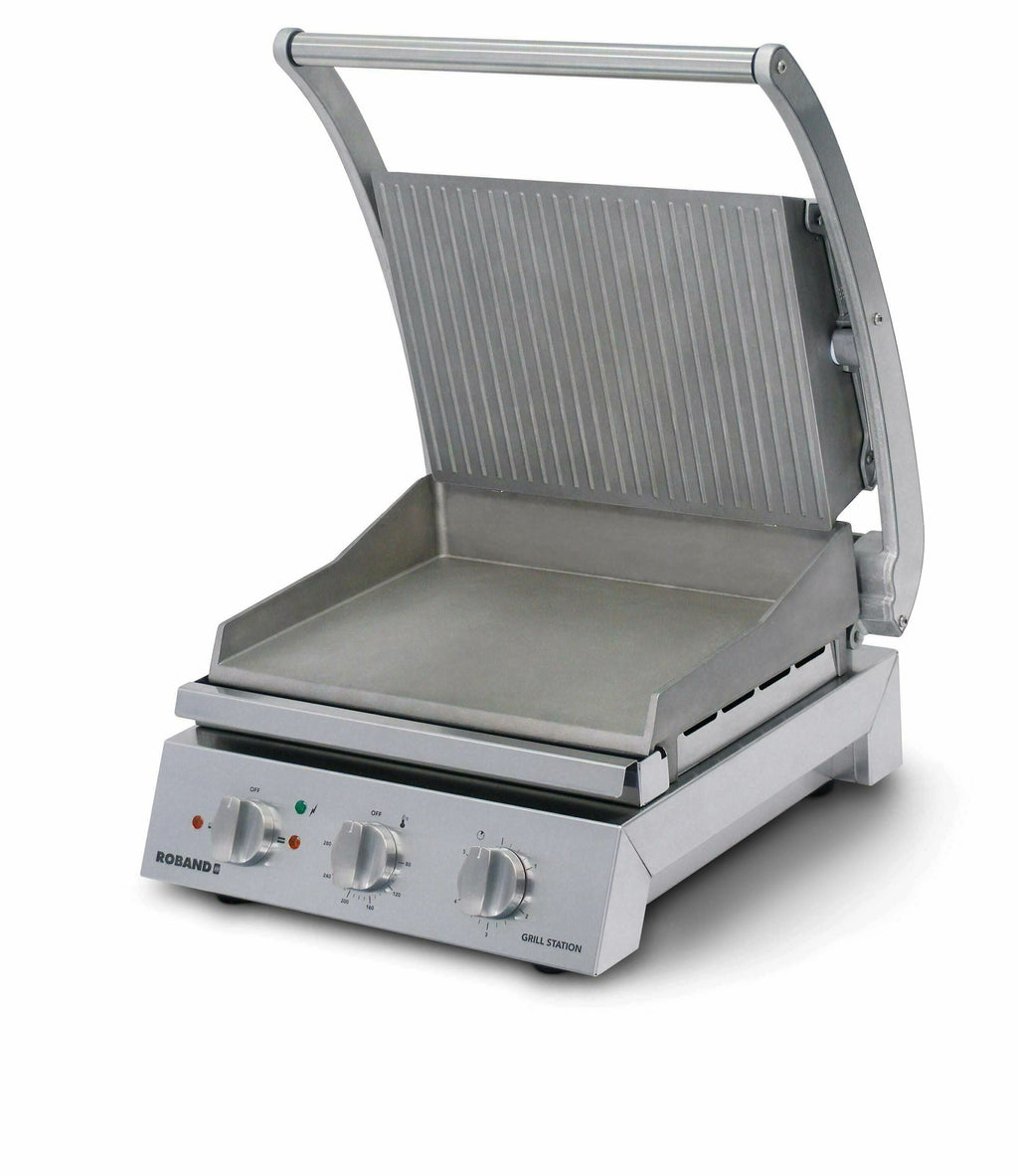 Roband Grill Station 6 slice, ribbed top plate, 9.6 Amp