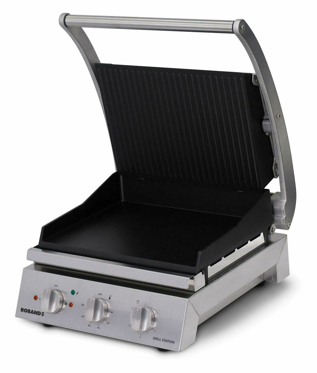 Roband Grill Station 6 slice, non stick with ribbed top plate, 9.6 Amp