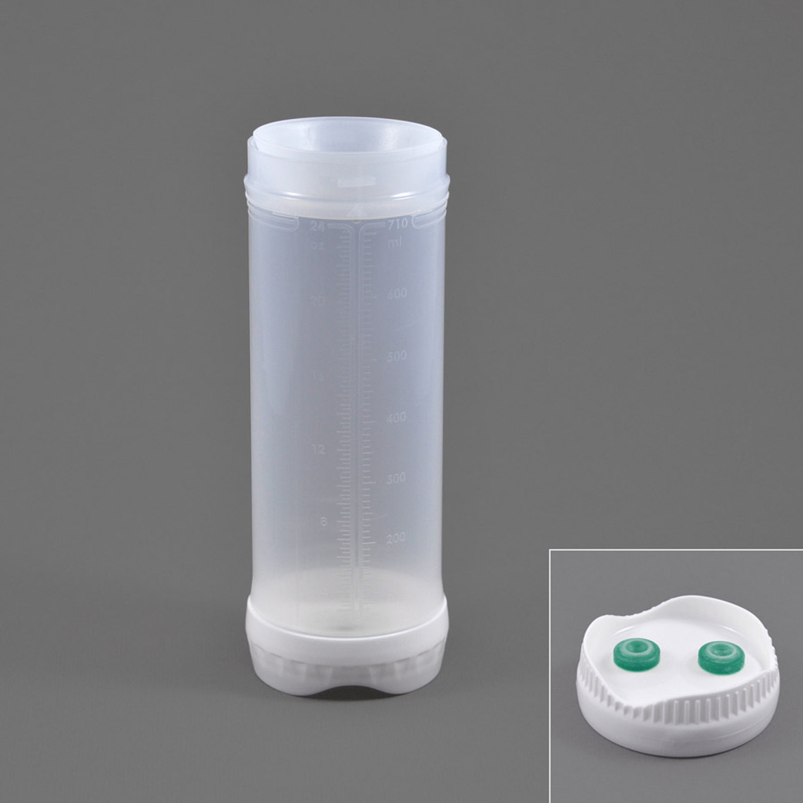 RC242-130-6 - 24oz Portion Pal™ bottle with small valve 2-HOLE dispensing caps