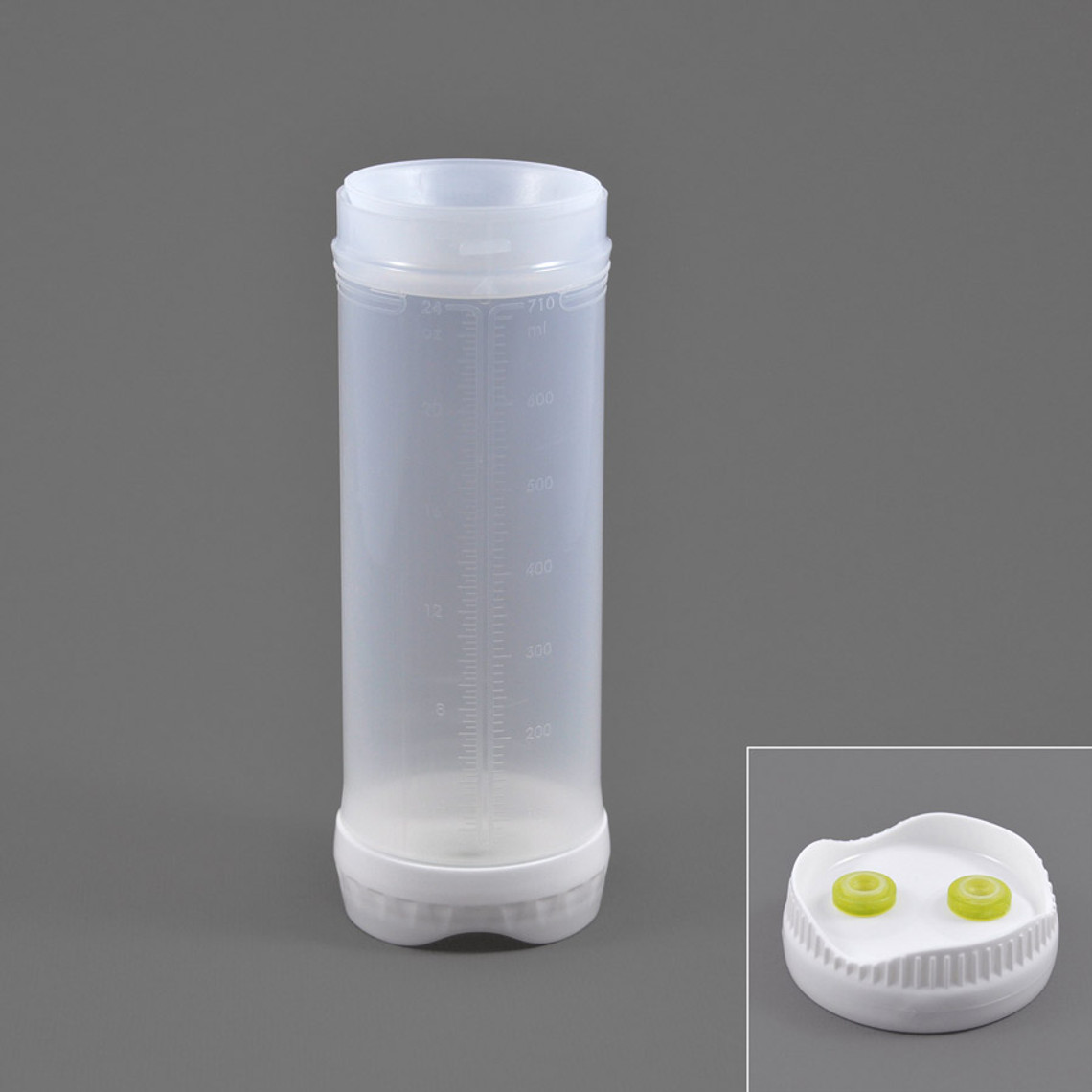 RC242-220-6 - 24oz Portion Pal™ bottle with medium valve 2-HOLE dispensing caps