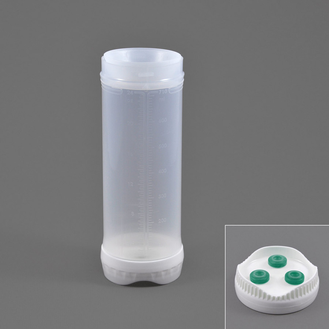 RC243-130-6 - 24oz Portion Pal™ bottle with small valve 3-HOLE dispensing caps