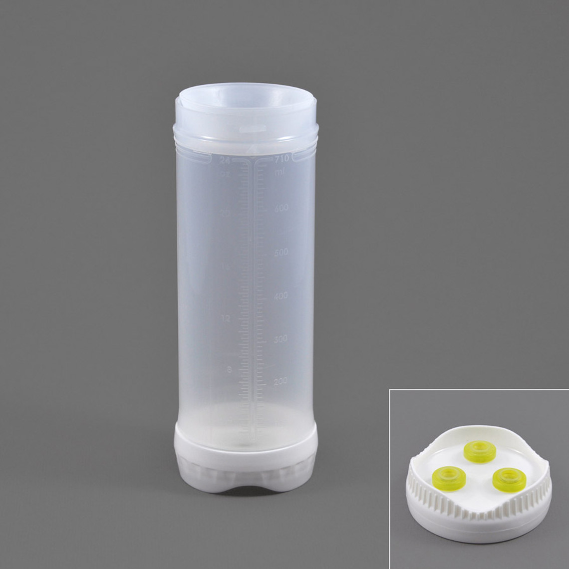 RC243-220-6 - 24oz Portion Pal™ bottle with medium valve 3-HOLE dispensing caps