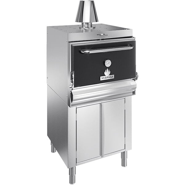 HMB-AB-75-BLACK - Mibrasa Charcoal Oven With Cupboard- One Grill Shelf And Standard Accessories