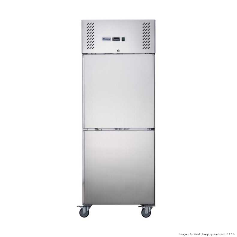 2NDs: FED-X S/S Two half Door Upright Freezer - XURF600S1V-NSW2197
