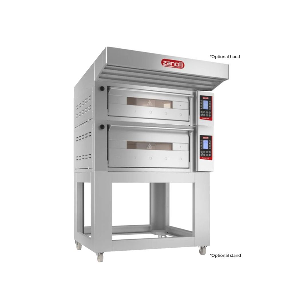 Zanolli Teorema Polis electric 2 Tray (600x400) double bakery Deck Oven with 260mm/180mm Chamber Heights
