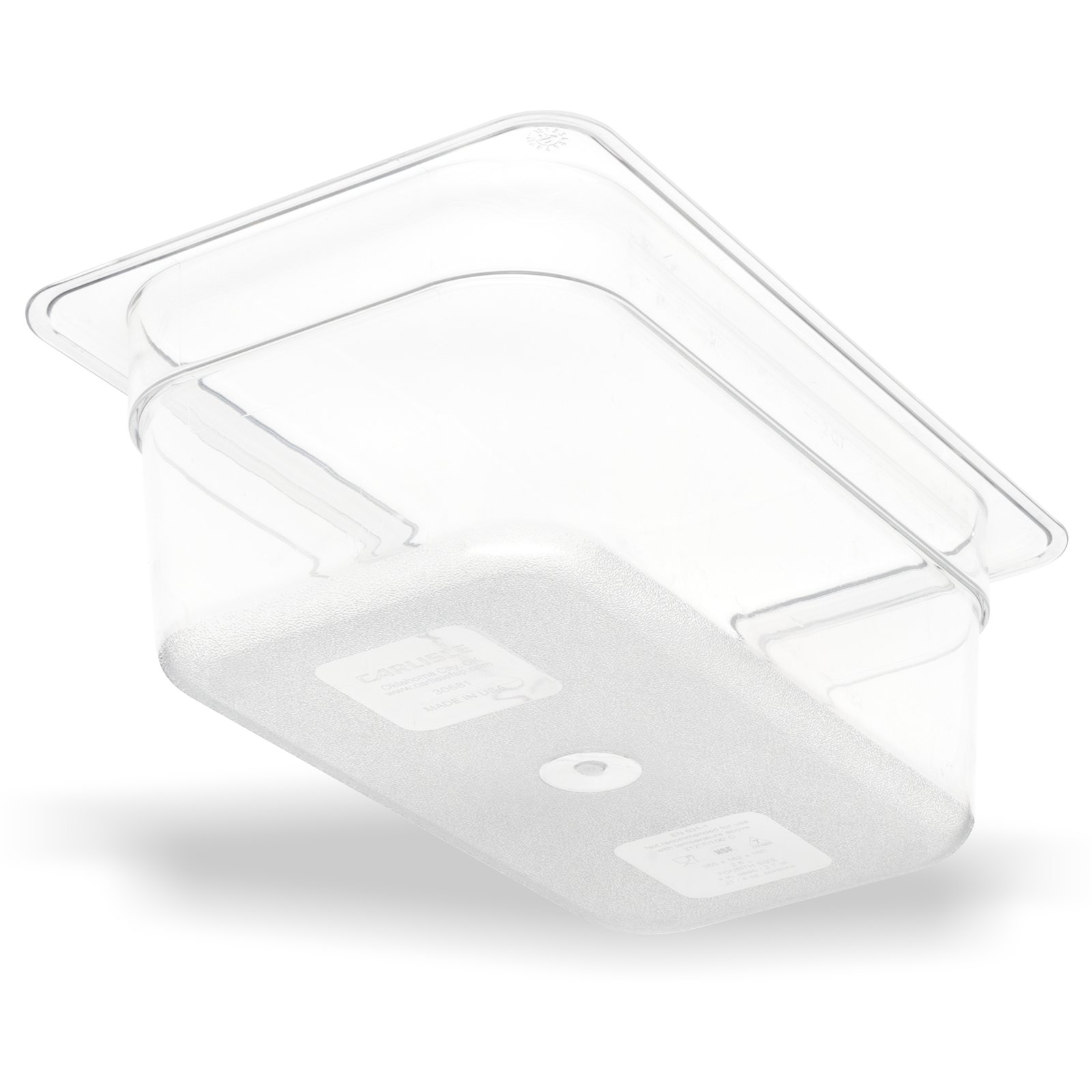 3068107 Carlisle Clear Polycarbonate 1/4 Food Pan 2.7L Capacity 162mm x 264mm x 100mm