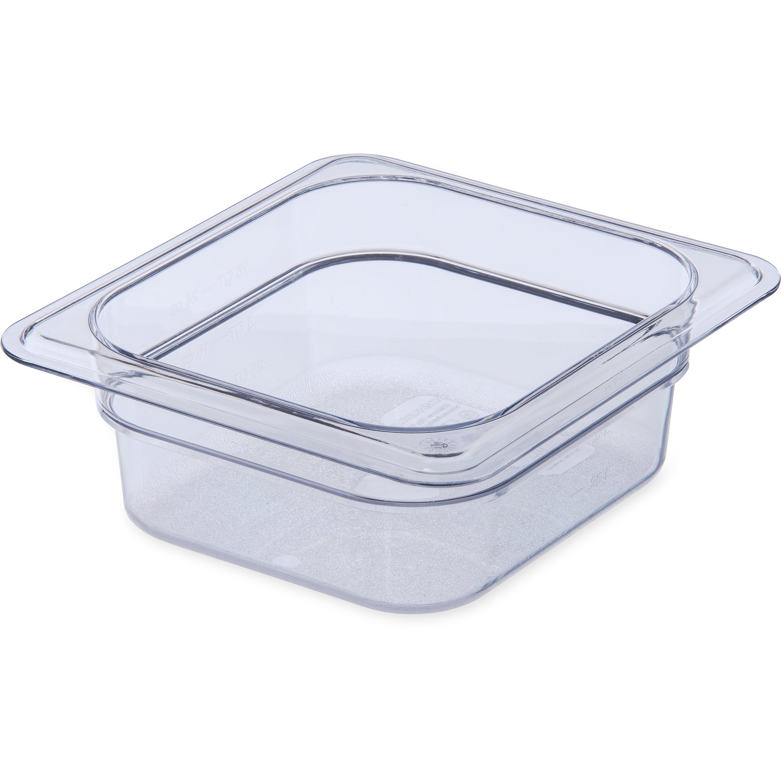 3068307 Carlisle Clear Polycarbonate 1/6 Food Pan 0.95L Capacity 137mm x 151mm x 65mm