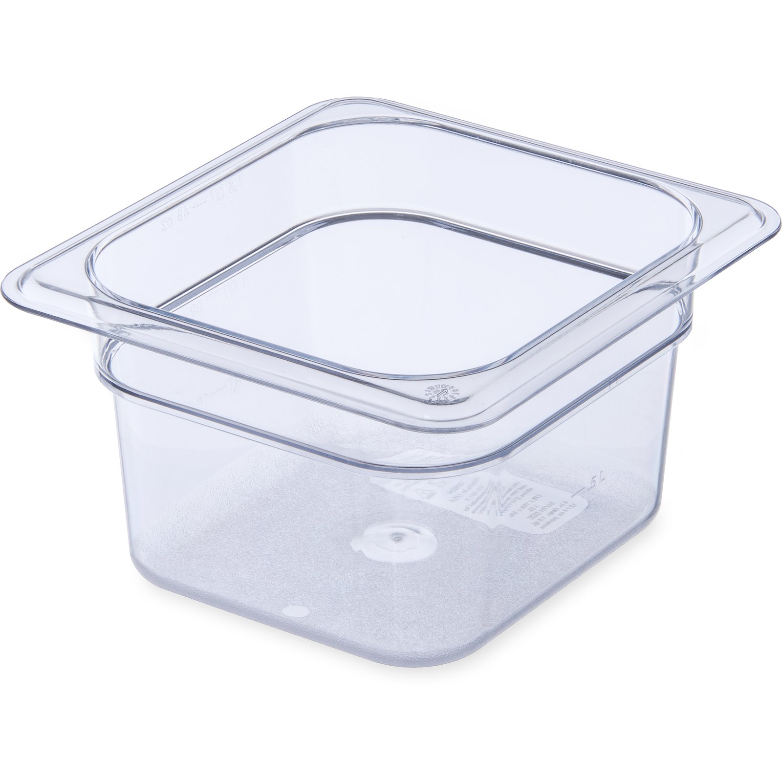 3068407 Carlisle Clear Polycarbonate 1/6 Food Pan 1.9L Capacity 137mm x 151mm x 100mm