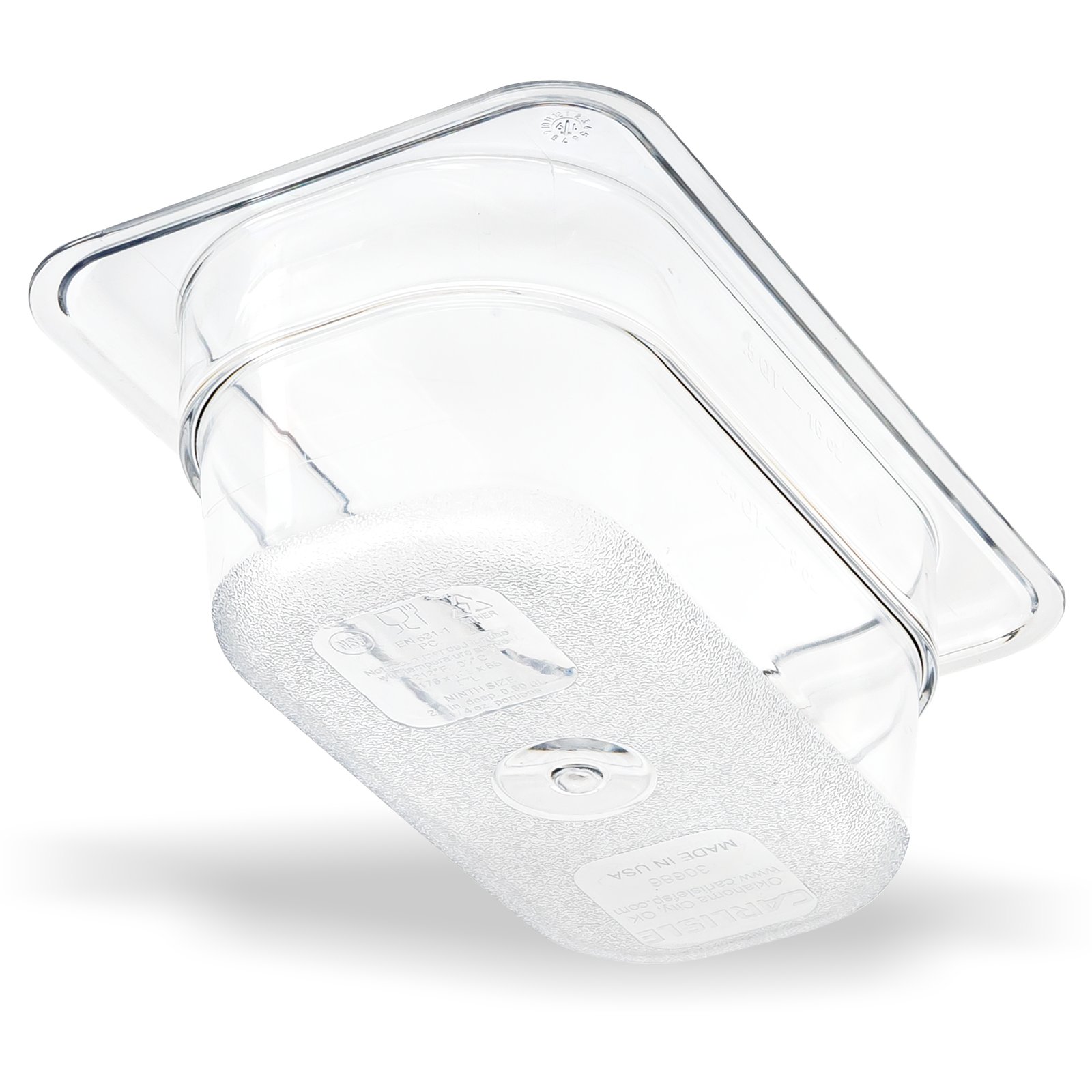 3068607 Carlisle Clear Polycarbonate 1/9 Food Pan 0.68L Capacity 108mm x 175mm x 65mm