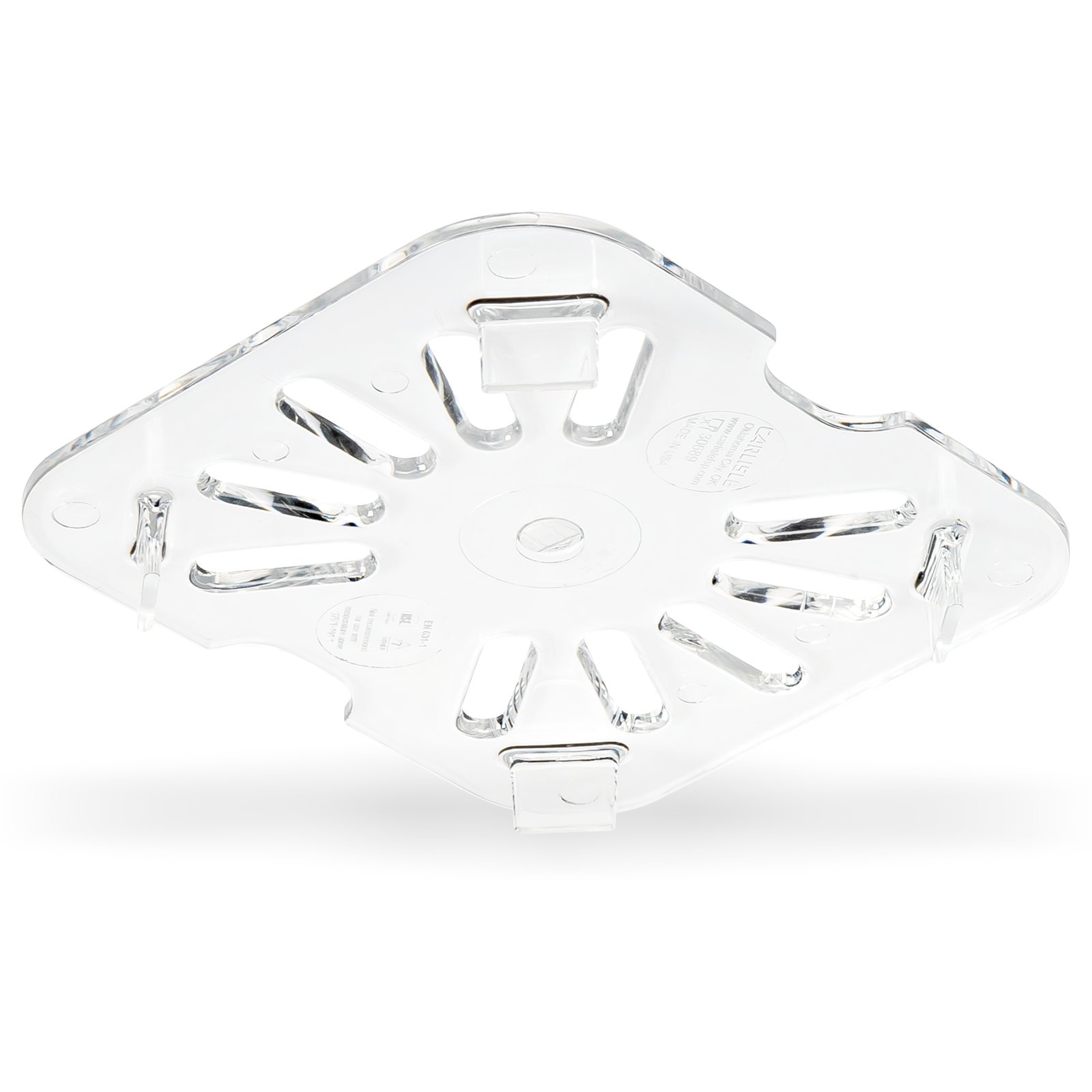 3068907 Carlisle StorPlus Clear Polycarbonate 1/6 Drain Shelf 108mm x 121mm x 13mm