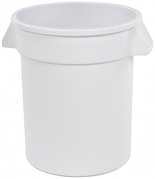34102002 Carlisle Bronco White Round Food Bin with Handles 75L Capacity. Bottom Dia 413mm x 585mm Top Dia 508mm