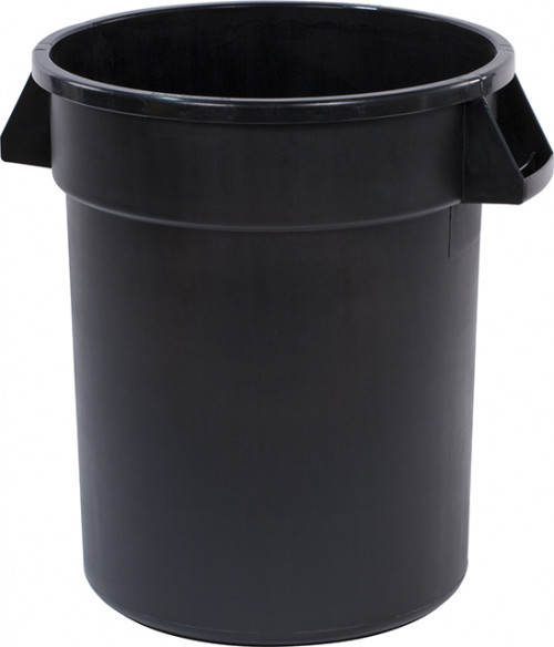34102003 Carlisle Bronco™ Black Round Waste Bin with Handles 75L Capacity. Bottom Dia 413mm x 585mm Top Dia 508mm