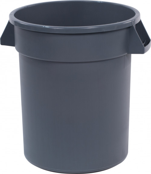34102023 Carlisle Bronco™ Grey Round Waste Bin with Handles 75L Capacity. Bottom Dia 413mm x 585mm Top Dia 508mm