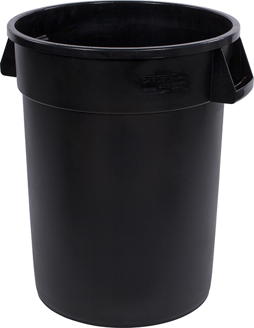 34103203 Carlisle Bronco Black Round Waste Bin with Handles 121L Capacity. Bottom Dia 457mm x 705mm Top Dia 579mm
