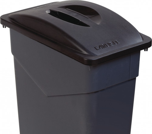 34202503 Carlisle Trimline Black Rectangular Handled Waste Container Lid 521mm x 294mm x 76mm