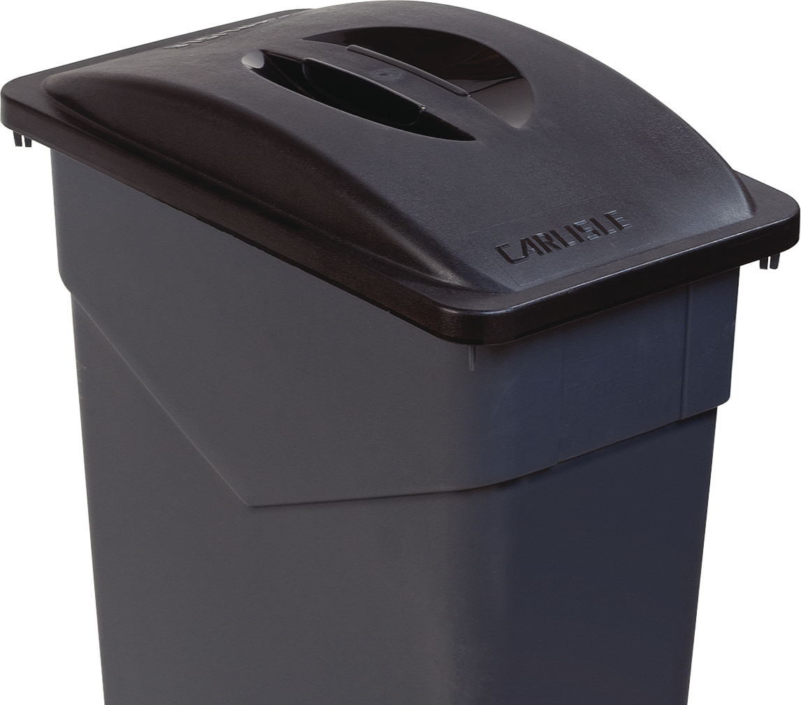 34202503 Carlisle Trimline Black Rectangular Handled Waste Container Lid 521mm x 294mm x 76mm
