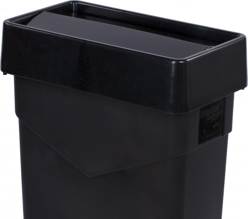 34202403 Carlisle Trimline™ Black Rectangular Swing Top Waste Container Lid 513mm x 294mm x 114mm