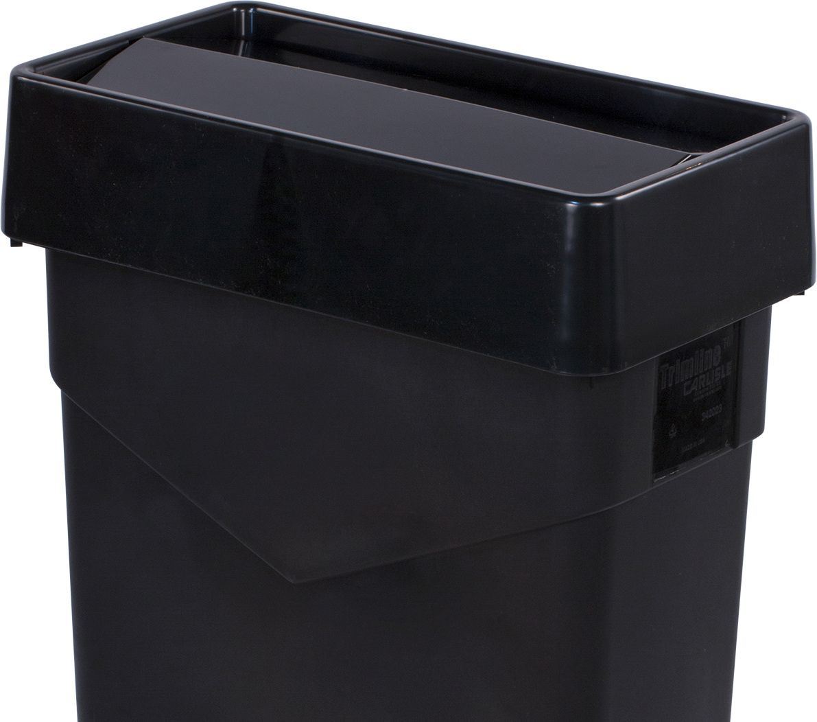 34202403 Carlisle Trimline™ Black Rectangular Swing Top Waste Container Lid 513mm x 294mm x 114mm