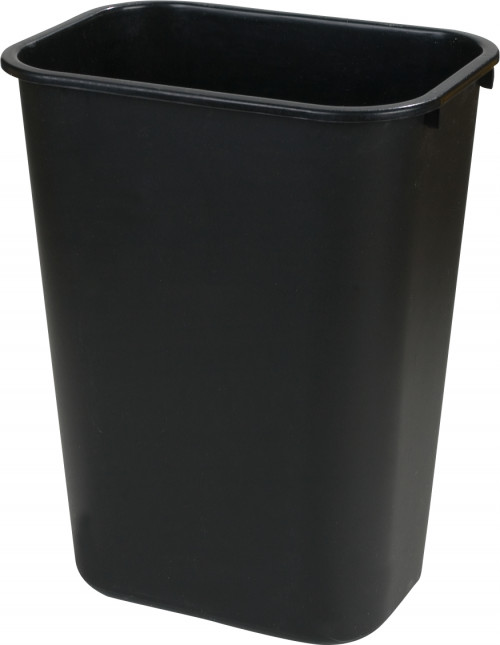 34294103 Carlisle Black Office Rectangle Wastebasket 39L Capacity with bag hook for liner 387mm x 286mm x 495mm