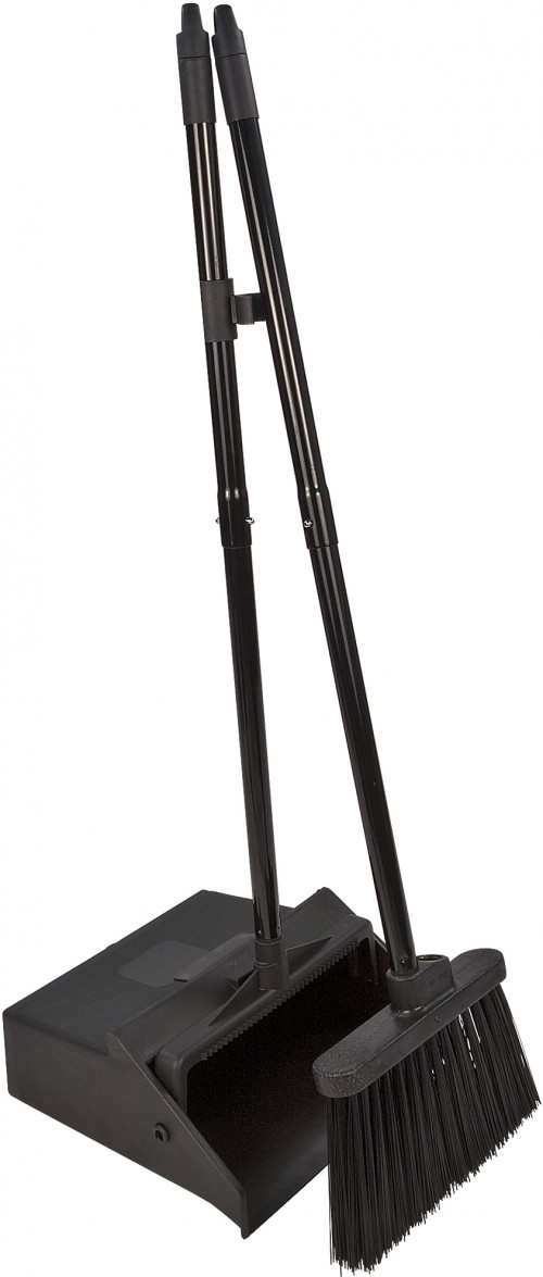 36141503 Carlisle Black Duo-Pan Lobby Pan with Broom 292mm x 300mm x 914mm