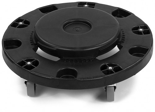 3691103 Carlisle Bronco™ Black Round Wast Container Dolly to Suit all Bronco Round Wast Bins. 5 x 76mm castors, 454mm dia x 127Hmm