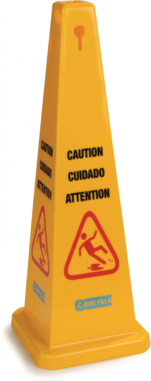 3694104 Carlisle Yellow Caution Cone 915mmH x 317mm Base width
