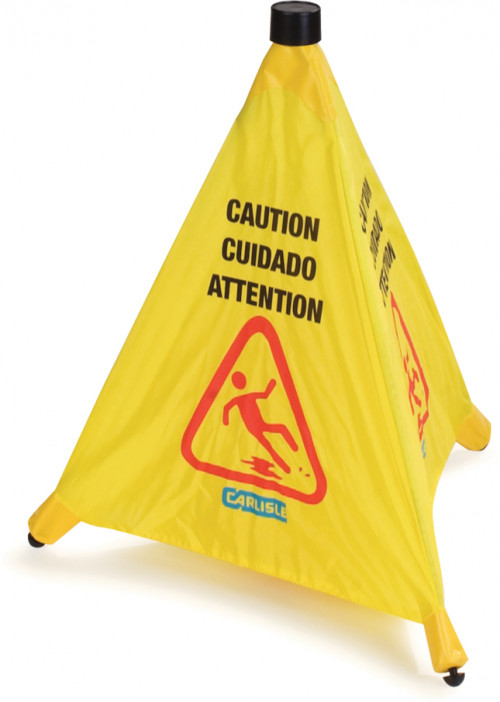 3694204 Carlisle Yellow with grey cone casing Pop-Up Caution Cone 510mmH