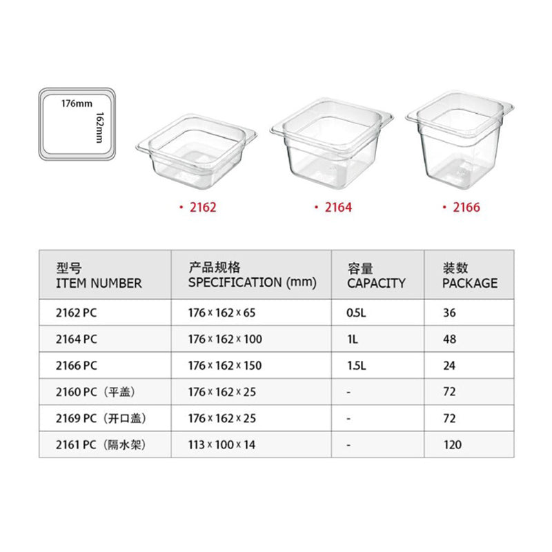 kitchen knock - Gastronorme Pan - PolyCarbonate 1/6 - Clear / 65mm