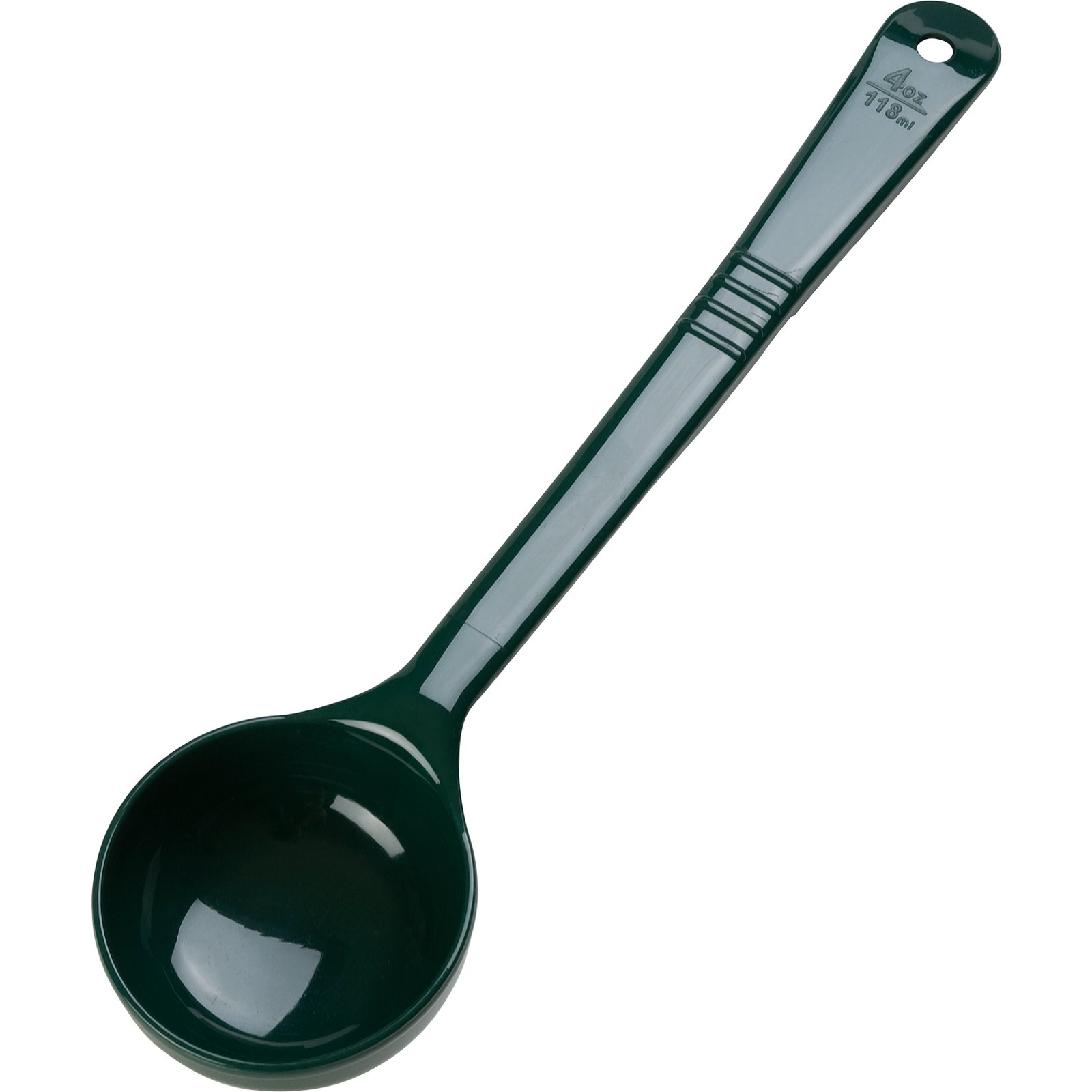 398008 Carlisle Measure Miser Forest Green Measuring solid spoon with long handle 120mL Capacity