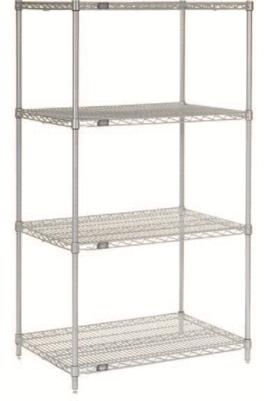 4 SHELF WIRE ADD-ON SHELVING KITS (includes 4 wire shelves, two posts 1830mm high) – 455 Deep - 610mm