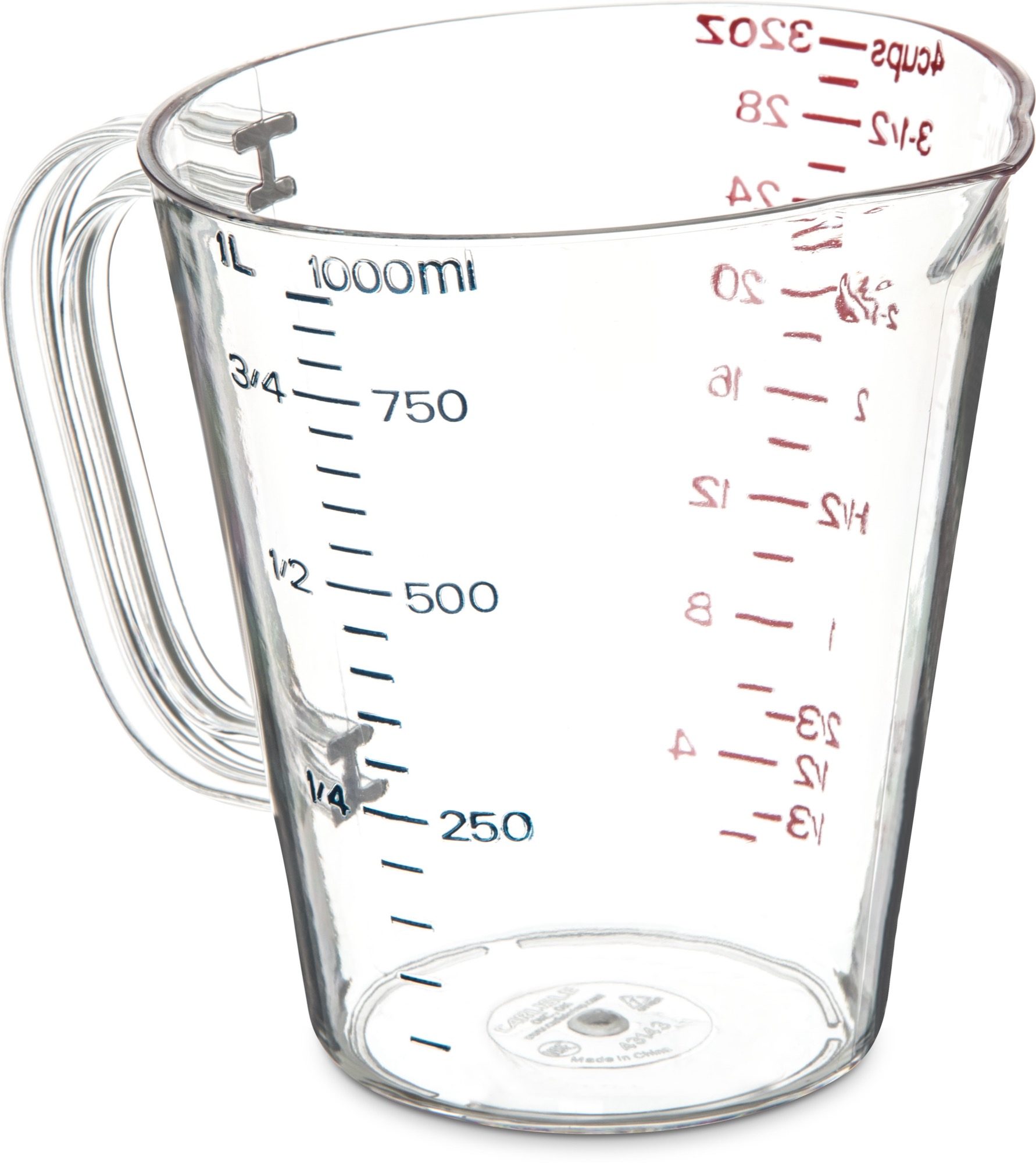 4314307 Carlisle Clear Polycarbonate Measuring Cup 1000ml