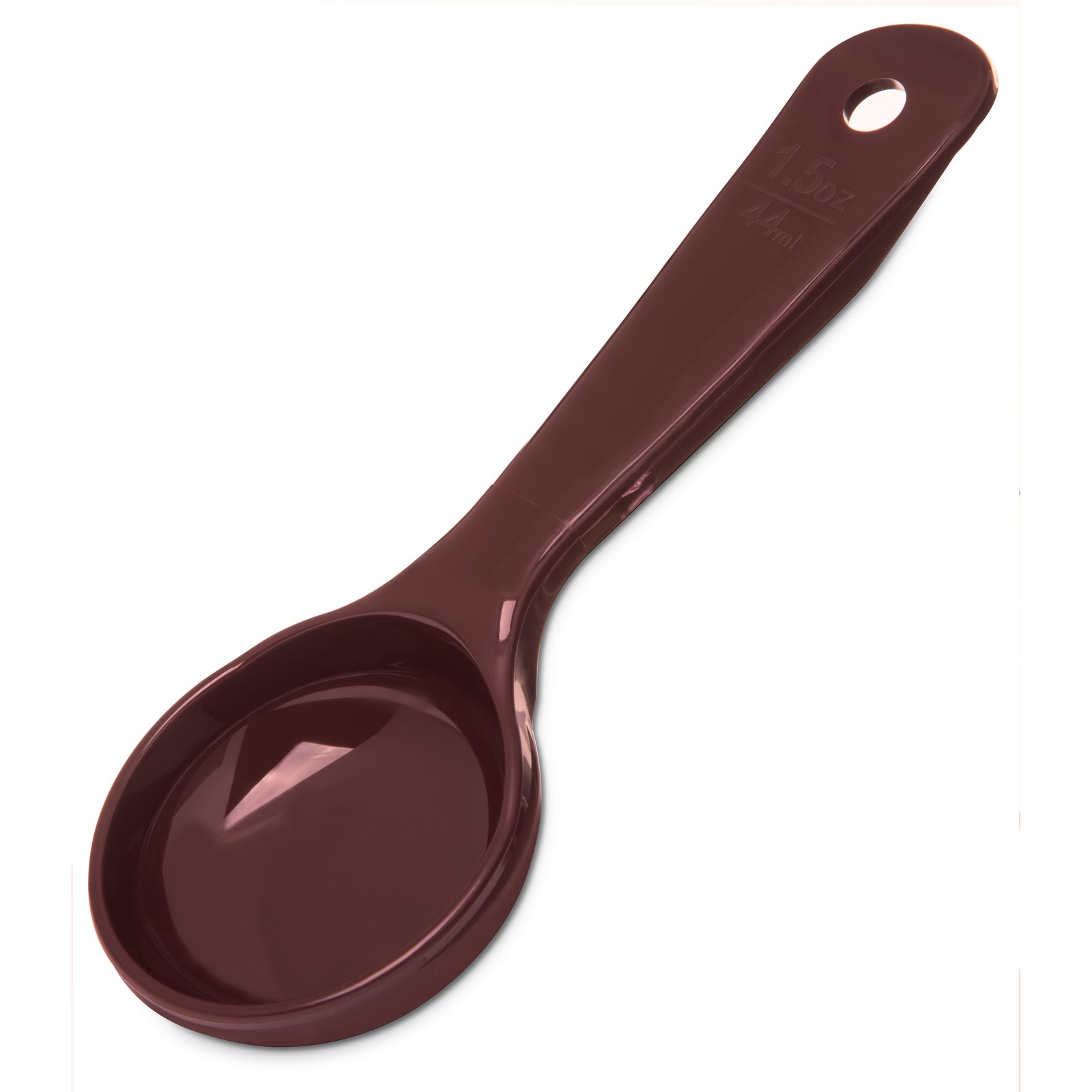 492201 Carlisle Measure Miser Brown Measuring solid spoon with short handle 45mL Capacity