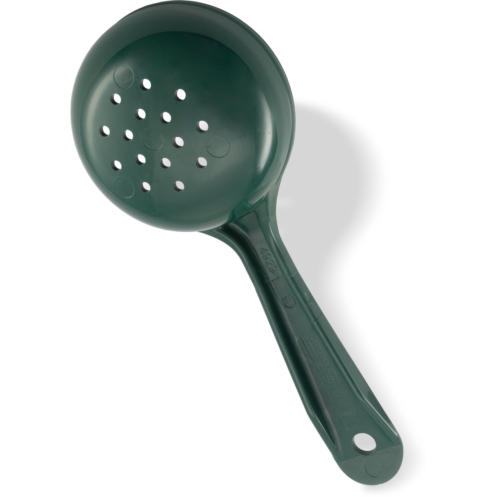 492908 Carlisle Measure Miser Forest Green Measuring Perforated spoon with short handle 120mL Capacity