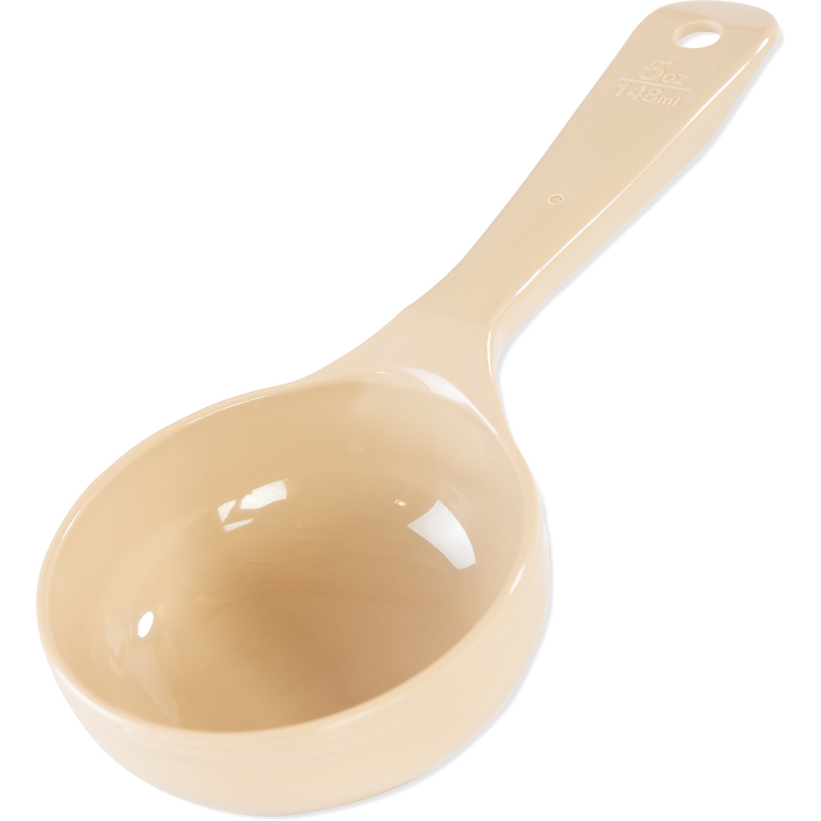 493306 Carlisle Measure Miser Beige Measuring solid spoon with short handle 150mL Capacity