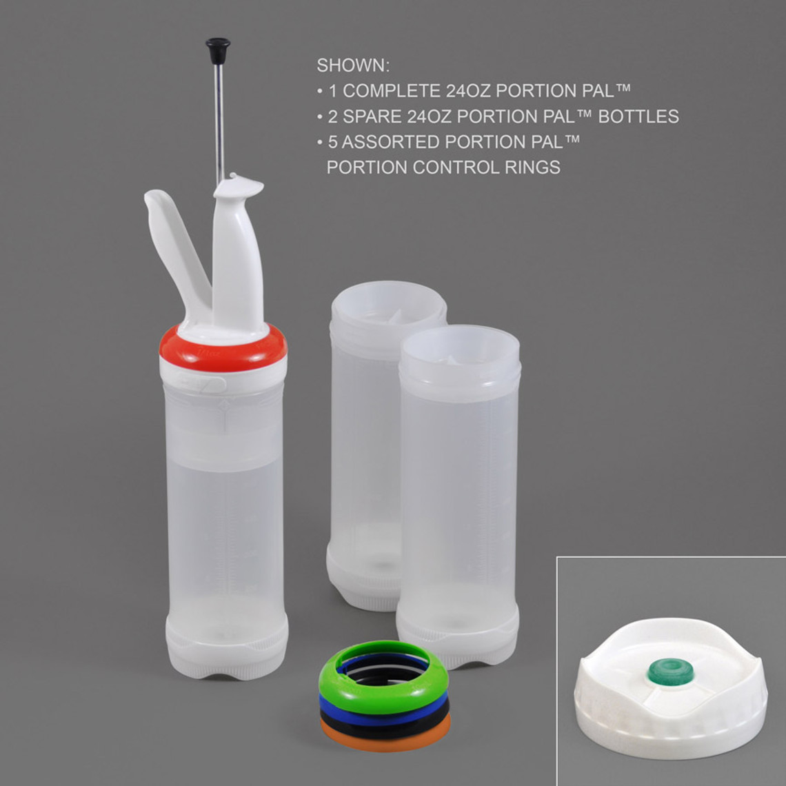 PP24GV-3 - 24oz Portion Pal™ Kit with 1-Hole dispensing caps