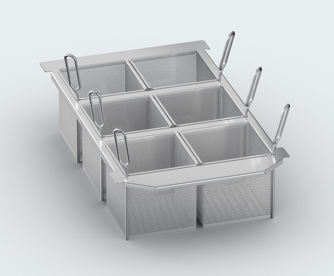 60.75.305 - Kit of 6 perforated 1x6 GN portion baskets and basket frame 2-XS