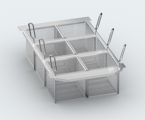 60.75.307 - Kit of 6 Deep Frying 1x6 GN portion baskets and basket frame 2-XS