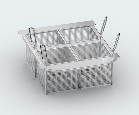 60.75.979 - Kit of 4 Deep Frying 1x6 GN portion baskets and basket frame 2-XS