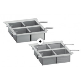 60.76.407 - 4 perforated 1x6 GN. 4 unperforated 1x6 GN portion baskets with lid and 2 basket