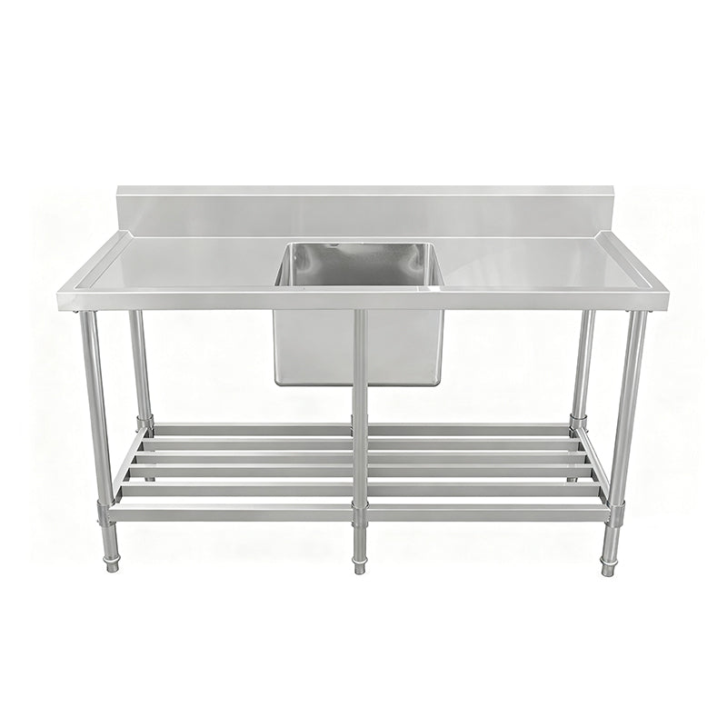kitchen knock - Work Bench - Single Sink with Pipe Undershelf ASS-0960R / Right sink / 600