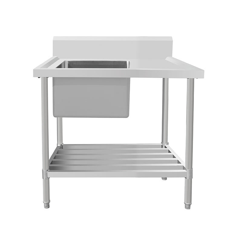 kitchen knock - Work Bench - Single Sink with Pipe Undershelf ASS-1570R / Right sink / 700
