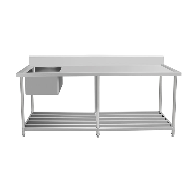 kitchen knock - Work Bench - Single Sink with Pipe Undershelf ASS-2470R / Right sink / 700